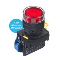 Nút nhấn nhả phi 22, có đèn, 24V AC/DC Idec YW1L-MF2E10Q4R, Màu Đỏ, 1NO
