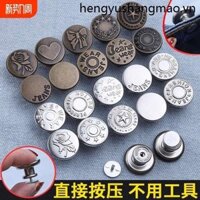 Nút quần jean Không thủng Vòng eo lớn đến nhỏ Dụng cụ tiện dụng cố định không cần đinh có thể điều chỉnh hẹp-