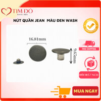 Nút quần jeans 16mm chất liệu không gỉ, Khuy quần jeans đen wash