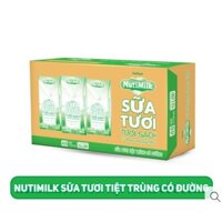 (Nutifood) Thùng 48 hộp 110ml sữa tươi tươi sạch nutimilk có đường