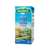 NutiMilk 100 Điểm Sữa Tươi Tiệt Trùng Ít Đường - 180ml