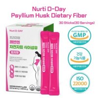 [Nutri D-Day] Psyllium Husk Fiber Peach Flavor 8g × 30 gói (240g, 30 phần ăn) / Sợi ăn kiêng