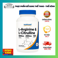 NUTRICOST L-ARGININE L-CITRULLINE 750MG (DẠNG VIÊN) - 120 viên - Hỗ Trợ Tăng Sức Mạnh, Phát Triển Cơ Bắp