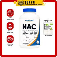 Nutricost NAC 600mg (120 - 180 Viên) Thực Phẩm Bổ Sung Bảo Vệ Gan, Giải Độc Gan, Giúp Mát Gan Nac N-Acetyl Cysteine