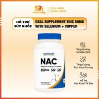 Nutricost NAC 600mg (120 Viên) - Thực Phẩm Bổ Sung Giải Độc Gan, Bảo Vệ Gan Tốt Nhất