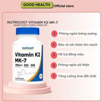 Nutricost Vitamin K2 MK-7 100 mcg - Viên uống hỗ trợ xương khớp, phòng ngừa loãng xương, suy tim