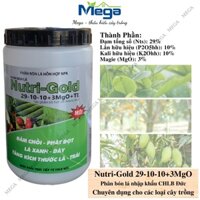 Nutrigold 29-10-10 500g cao đạm nhập khẩu từ Đức: đâm chồi, phát đot, xanh lá - mega