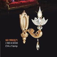 NV -  9903/1: Đèn vách nến, chén thủy tinh - KT: L180mm x H330mm - Đèn chân E14 x 1 bóng