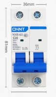 NXB-63 2P C16 - Aptomat Chint MCB 2 pha 16A 6kA