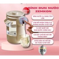 NXT388 BÌNH SIÊU TỐC THUỶ ĐIỆN ZEMKON  3L LÕI INOX 304 CAO CẤP, ĐUN NƯỚC, GIỮ NHIỆT, AN TOÀN SỬ DỤNG