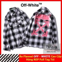 NYC  ⚡️[CHỈ 1 NGÀY] - Áo flannel OFF WHITE ss19 cao cấp full tag túi như real, áo sơ mi off white