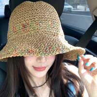 Nyonin / rơm Xô Mũ Nữ Mùa Hè Thoáng Khí Vành Lớn Che Nắng Chống Nắng Mũ Đi Biển
