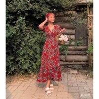 [nz23] 2 Đầm Midi Tay Ngắn In Hoa Phong Cách Cổ Điển Hàn Quốc Xinh Xắn Cho Bạn Gái - Váy Maxi Hoa Thiết Kế FLORAL DRESS