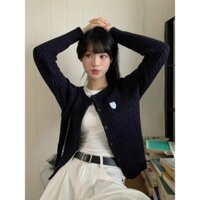 NZN Áo len nữ màu đen thời trang Hàn Quốc Áo khoác cardigan dệt kim dài tay cao cấp mùa thu