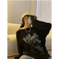 NZN Áo thun dài tay họa tiết quây dành cho nữ