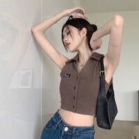 NZN Phiên bản Hàn Quốc dành cho nữ mùa hè Hot Girl POLO Lingo Áo vest nhỏ không tay Studidal