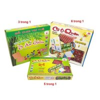 Ô ăn quan Bộ Cờ Thể Thao 6 trong 1: Ô ăn quan, Cờ vây, Cờ caro, Cờ cá ngựa, Cờ nhảy, Cờ gánh cho bé