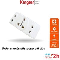 Ổ Cắm 2 Chức Năng: Phích Cắm Chia 3, Ổ Cắm Chuyển Đổi Từ 3 Chân Sang 2 Chân, Phích Cắm Điện Chia Ổ Đa Năng. Kingler 8605