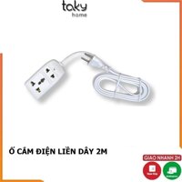 Ổ Cắm 2 Lỗ 2 Chạc Và 3 Chạc, Ổ Cắm Điện Thông Minh Dây Nối Dài 2m, An Toàn,Tiện Dụng Trong Gia Đình. TakyHome 8608