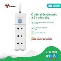 Ổ Cắm 3 Lỗ 2 Chấu 1 Công Tắc 2500W Dài 5M Gonniu GNVN V1030-50