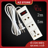 Ổ cắm 3 Lỗ điện đa năng Điện Quang ĐQ 002A-02 chịu tải cao, cầu chì tự ngắt khi quá tải, công suất 2500W