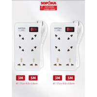 Ổ cắm 6 cửa chéo lõi sứ chịu nhiệt,SOPOKA---chính hãng [2,5m /4,5m ]