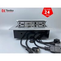 Ổ Cắm Âm Bàn Họp Desktop Socket Chính hãng TENKO TK-AS02DN Màu Bạc