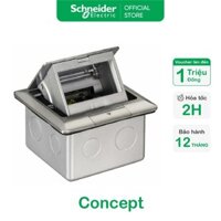 Ổ cắm âm sàn cho Concept có đế âm - màu nhũ bạc (không kèm ổ cắm) - Schneider Electric - CON224_ABE_G5