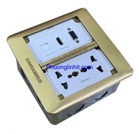 Ổ cắm âm sàn đa năng Sinoamigo SFP-2B mầu đồng, bao gồm Modules