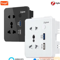 Ổ Cắm Âm Tường Hình Vuông Zigbee Tuya SHP-ZSW3