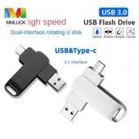 Ổ cắm bút MMLUCK 2 trong 1, 4 / 8 / 16 / 32 / 64 / 128 / 256GB USB3.0 Ổ đĩa Flash USB, Bộ chuyển tập tin tốc độ cao loại C U tốc độ cao nhẹ