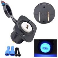 Ổ cắm cấp nguồn USB Figatia 5V 2.1A có đèn LED màu xanh cho xe máy SUV 12V-24V