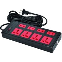 Ổ CẮM CHỊU NHIỆT ĐIỆN QUANG ĐQ ESK 5BR/2BR 8ECO Ổ CẮM DDIENJ 8 LỖ DÂY DÀI 2M/5M MÀU ĐEN ĐỎ