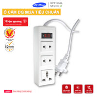 Ổ cắm chịu nhiệt Điện Quang ĐQ002A-02 ( 3 lỗ ) trắng công suất 2500W dây dài 2m/5m - Bảo hành 12 tháng
