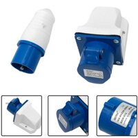Ổ cắm chống nước công nghiệp + phích cắm 16 Amp 16A 3 chân Camper IP44 Treo tường
