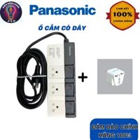Ổ Cắm Có Dây Panasonic(WCHG28334) 3 Ổ Cắm 3 Chấu + 3 Công Tắc Tặng Kèm Phích Cắm