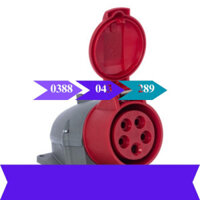 Ổ cắm công nghiệp 3 pha 5 chân 16A hãng ABB  Plug 3P+N+E 16A, IP44 - 416RS6, 2CMA193115R1000