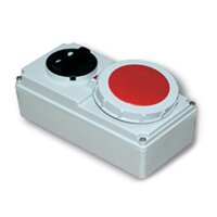 Ổ cắm công nghiệp 3 pha PCE F61132-6 IP67 kèm công tắc