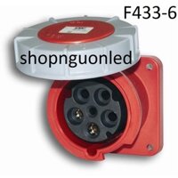 Ổ cắm công nghiệp gắn âm Hiệu Panasonic F433-6/ F433-6FC/ F434-6FC/ F435-6FC, loại kín nước dạng nghiêng.