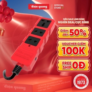 Ổ cắm công suất lớn Điện Quang ĐQ ESKHP 2M ( 3 lỗ, dây dài 2m )