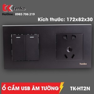 Ổ cắm công tắc âm tường 2 Module Tenko TK-HT2N