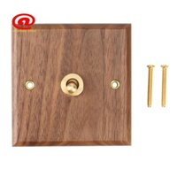 Ổ cắm công tắc đèn phong cách công nghiệp kiểu Mỹ cổ điển, Tấm công tắc chuyển đổi bằng đồng thau bằng gỗ nguyên khối, Công tắc lưu trú tại nhà cổ điển
