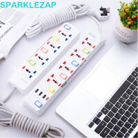Ổ cắm đa năng SPARKLELAP, Ổ cắm điện sạc cổng USB màu trắng bằng nhựa, Dải nguồn di động đa chức năng Vương quốc Anh Bảo vệ quá tải Ổ cắm mở rộng Bàn điện