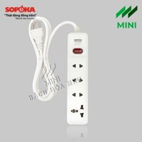 Ổ cắm dây SOPOKA 4M1 chịu tải 1200W lõi sứ chịu nhiệt, chống cháy