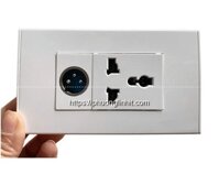 Ổ cắm điện 3 chấu đa năng và cổng micro Canon âm tường cao cấp