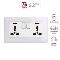 Ổ cắm điện 3 chấu đôi tích hợp công tắc an toàn và đèn báo LGtech F71-0115W