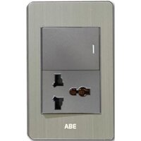 Ổ CẮM ĐIỆN 3 CHẤU KẾT HỢP CÔNG TẮC MẶT NHÔM