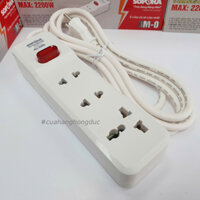 Ổ cắm điện 3 lỗ 2200W lõi sứ có dây và công tắc 3M2 SOPOKA