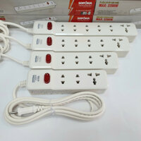 Ổ cắm điện 3 lỗ 4 lỗ 5 lỗ 6 lỗ 2200W lõi sứ có dây có công tắc 3M2 4M2 5M2 6M2 SOPOKA