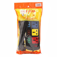Ổ Cắm Điện 3D  3S Dây 5m x 2 Lioa 3D3S52 - Đen